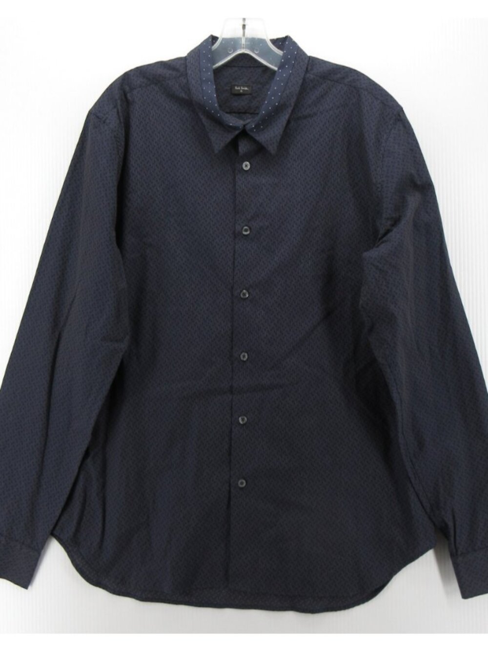Paul Smith Shirt XL Navy Button Down Micro Geometric Classic Cotton